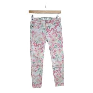 Abercrombie & Fitch Pink Floral Print Denim Jeans Size 0